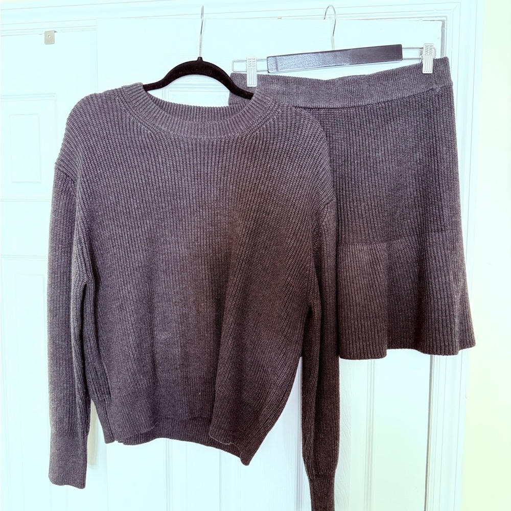 Zara Women's Charcoal Sweater and Skirt Set